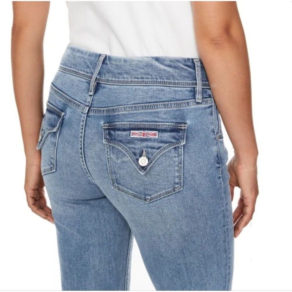 HUDSON Straight Stretch Denim Jeans 16/36 Flap Back Pocket Slim Fit Mid-Rise NWT - Picture 2 of 11